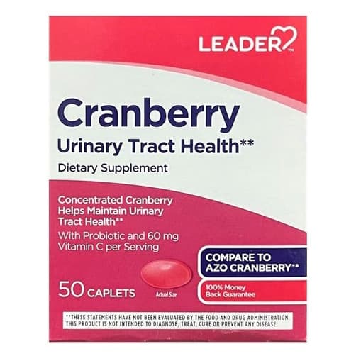 Leader Cranberry Urinary Tract Health Caplets - Pack of 50