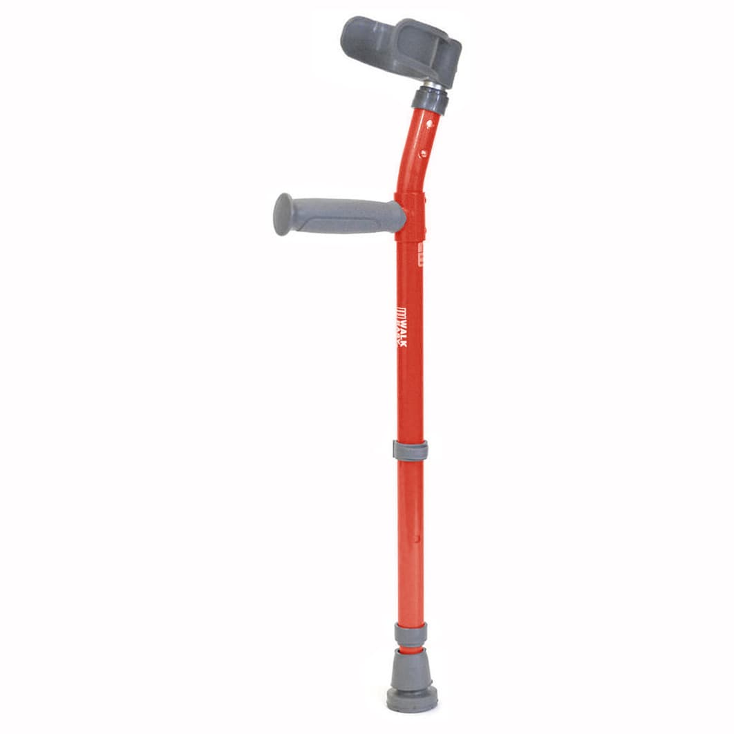 Walk Easy pediatric forearm crutches with half cuff (Pair) - Red - Image 1