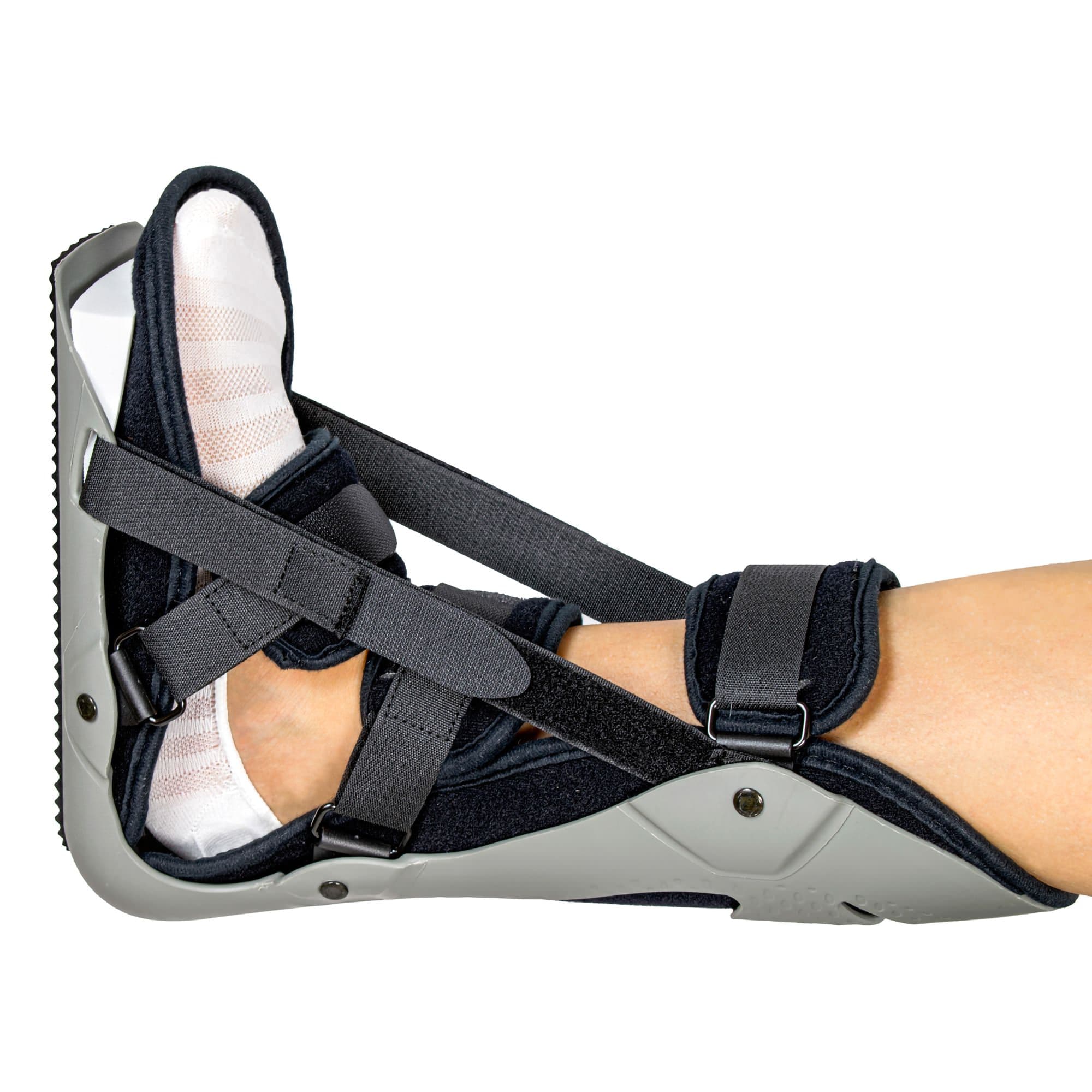 McKesson Plantar Fasciitis Night Splint Hook n Loop Closure Gray-Black - Image 5