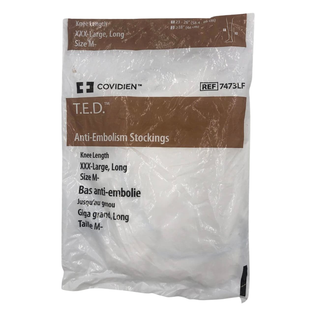 T.E.D Knee High Anti-Embolism Stockings, White, 3XLarge-Long - Pair - Image 1