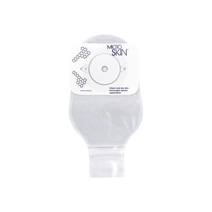 Cymed Ileostomy 1-Piece 11" Drainable Pouch, 1-3/8 Inch Clear - Box of 10 - Image 1