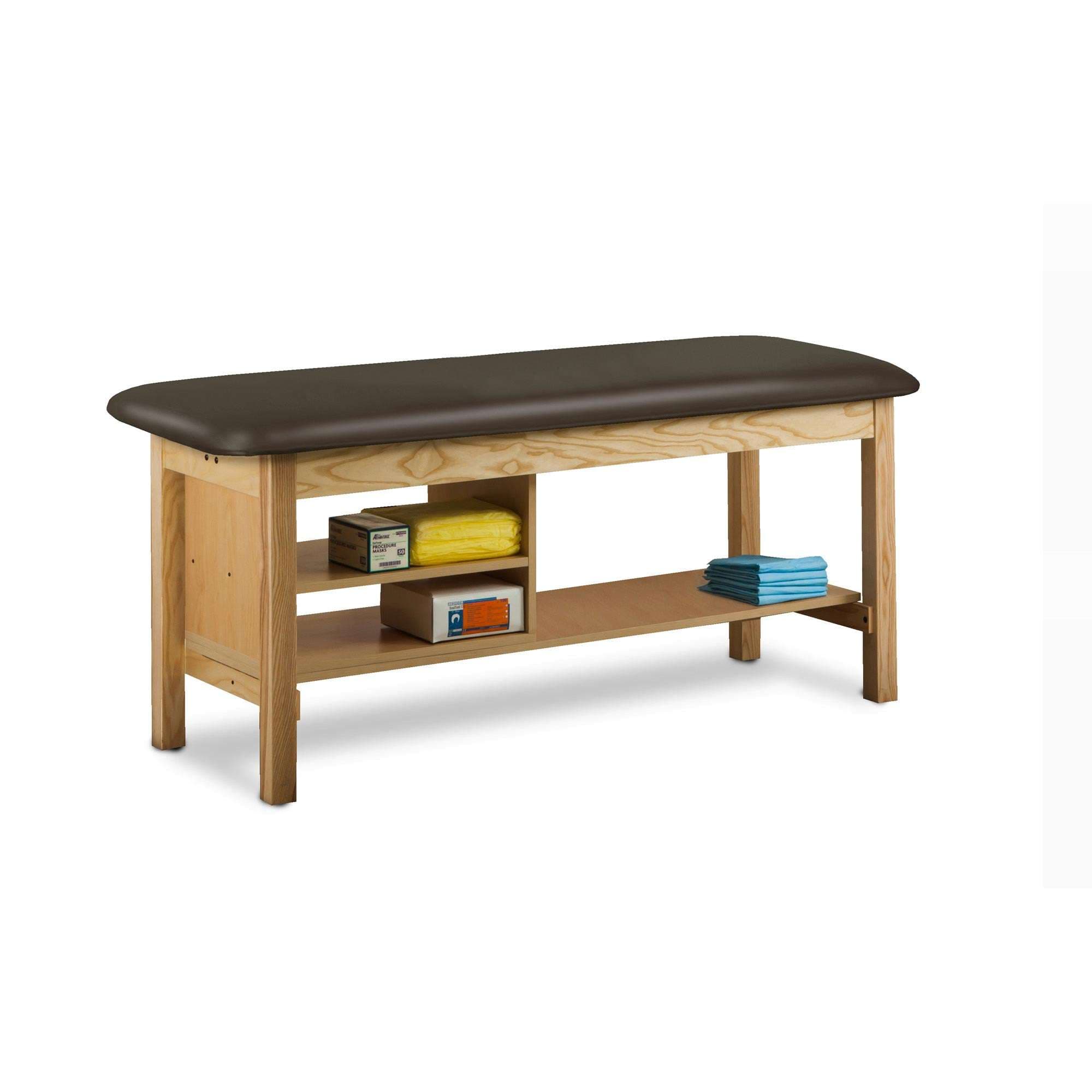 Clinton flat top classic series straight line treatment table with shelving - Image 7