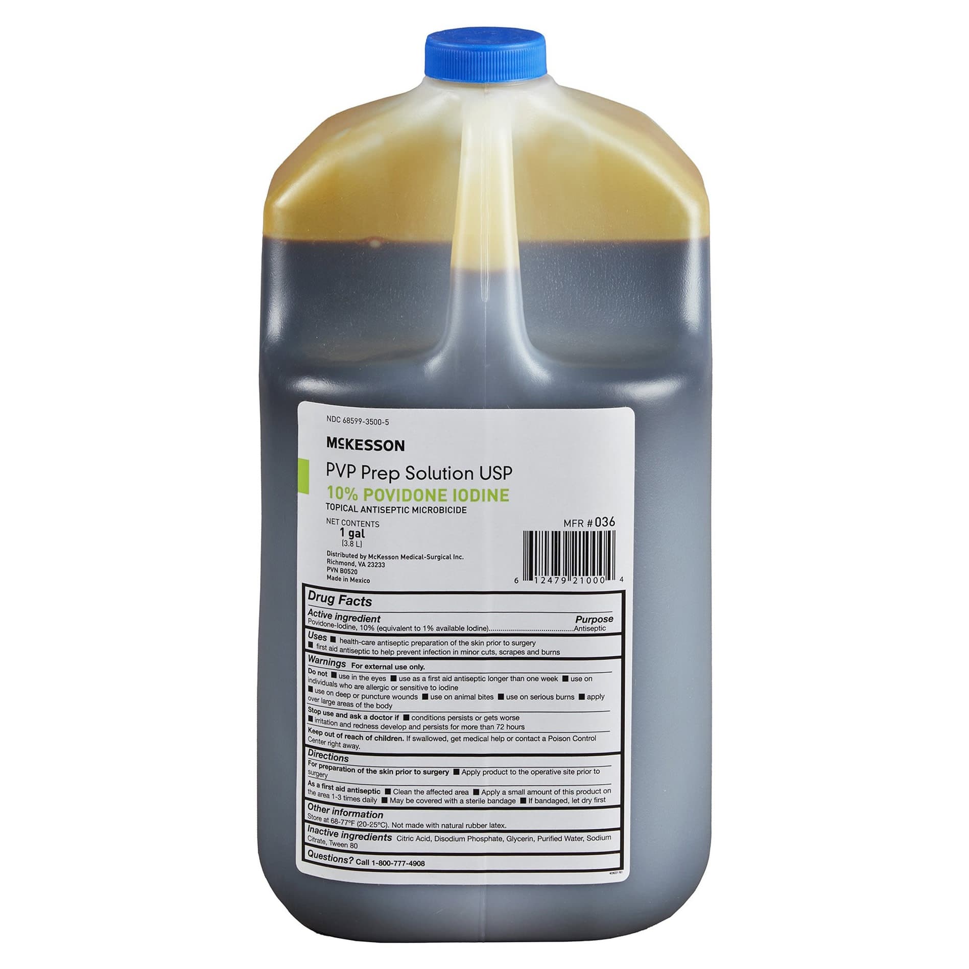 McKesson Povidone Iodine Skin Prep Solution, Jug, 1 Gallon - Image 1