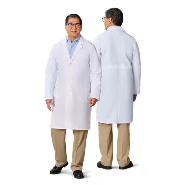 Medline Unisex Propel 4-Pocket Full-Length Lab Coat - Image 3