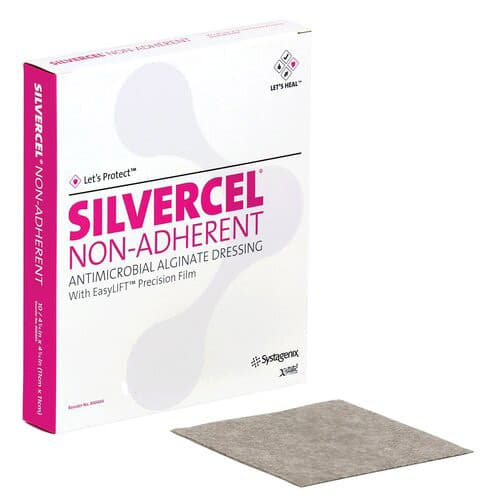 Silvercel Non Adherent Antimicrobial Alginate Dressing, 4-1/4" x 4-1/4" - Each - Image 1