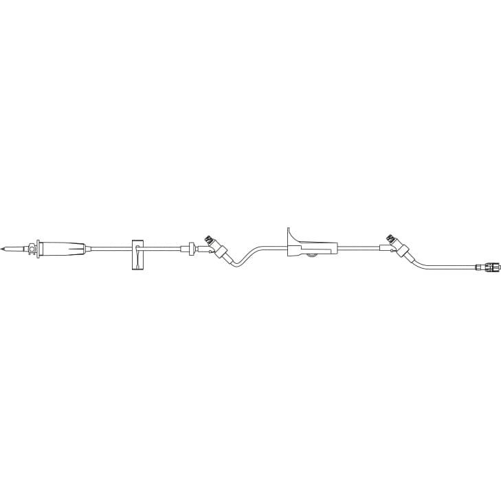 B. Braun Caresite Primary Gravity IV Set with 2 Caresite Injection Sites, 20mL, 104 Inch - Case of 50 - Image 1