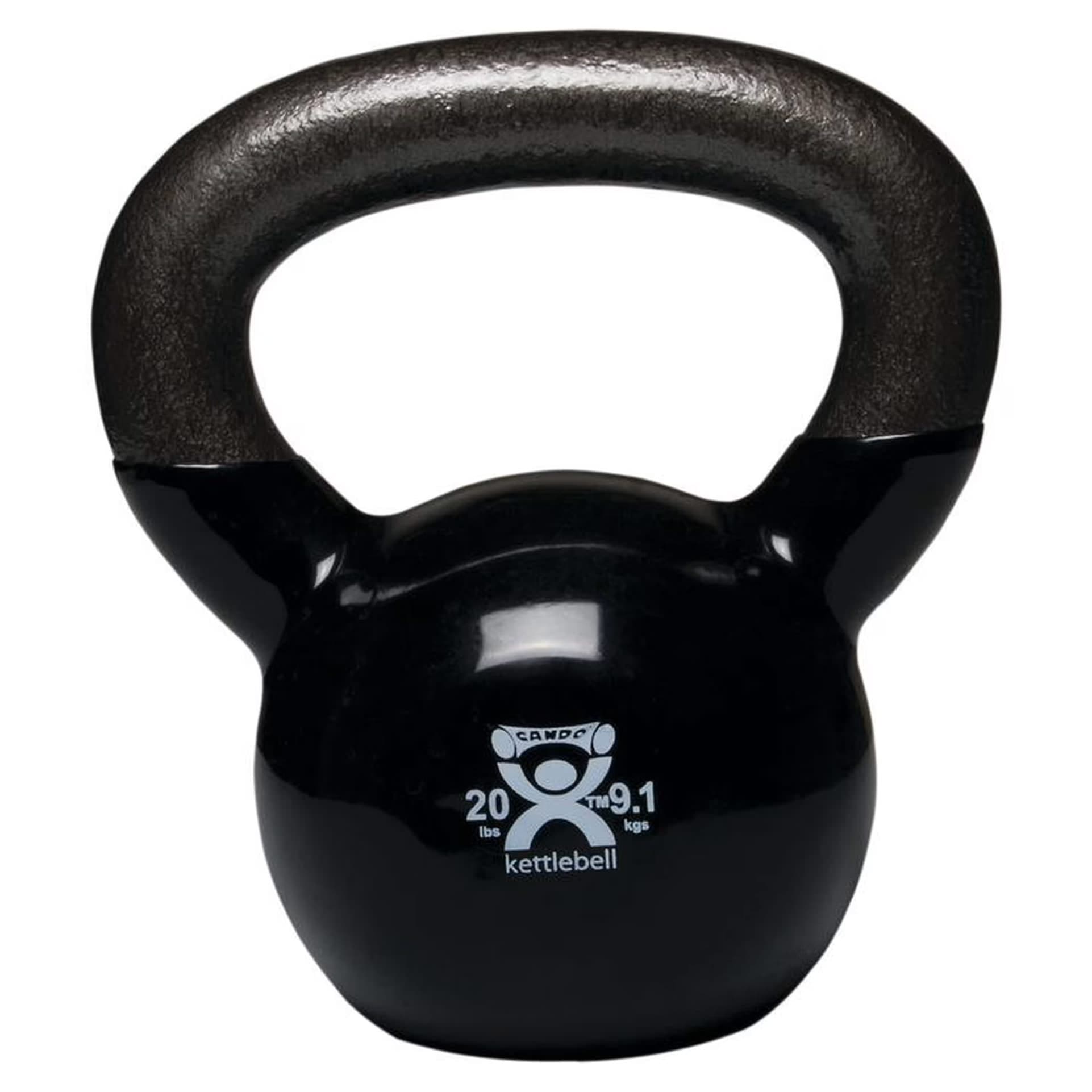 CanDo vinyl-coated kettlebell, Black, 20 Lbs - Image 1