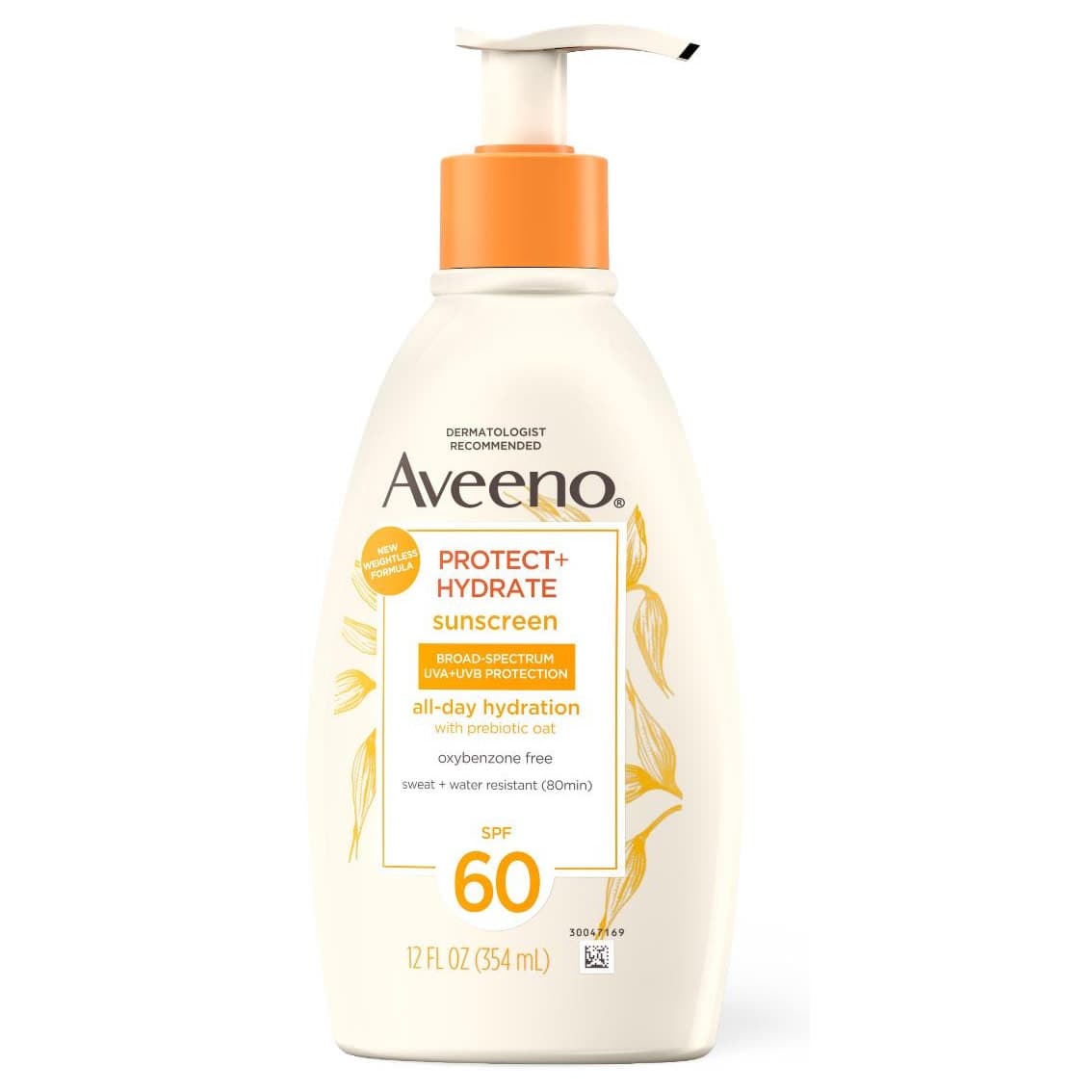 Aveeno Protect + Hydrate Sunscreen, SPF 60, 12 oz - Case of 12 - Image 1
