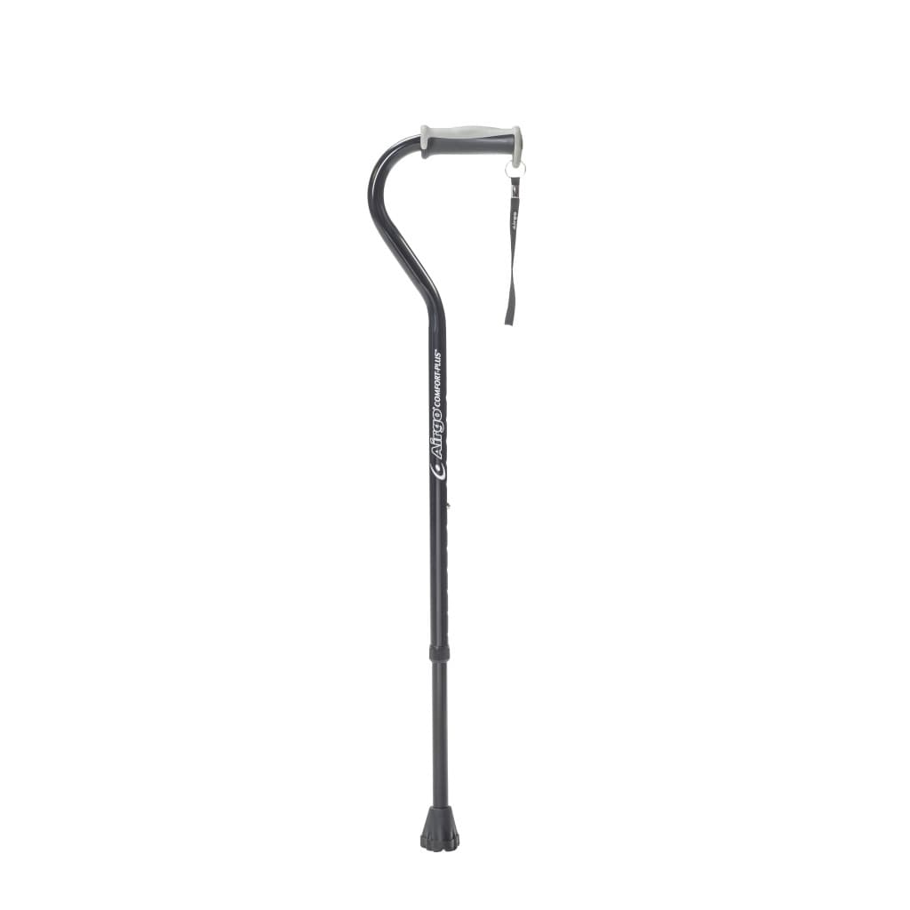 Drive Airgo Comfort-Plus Aluminum Cane, Offset Handle, Black - Each - Image 1