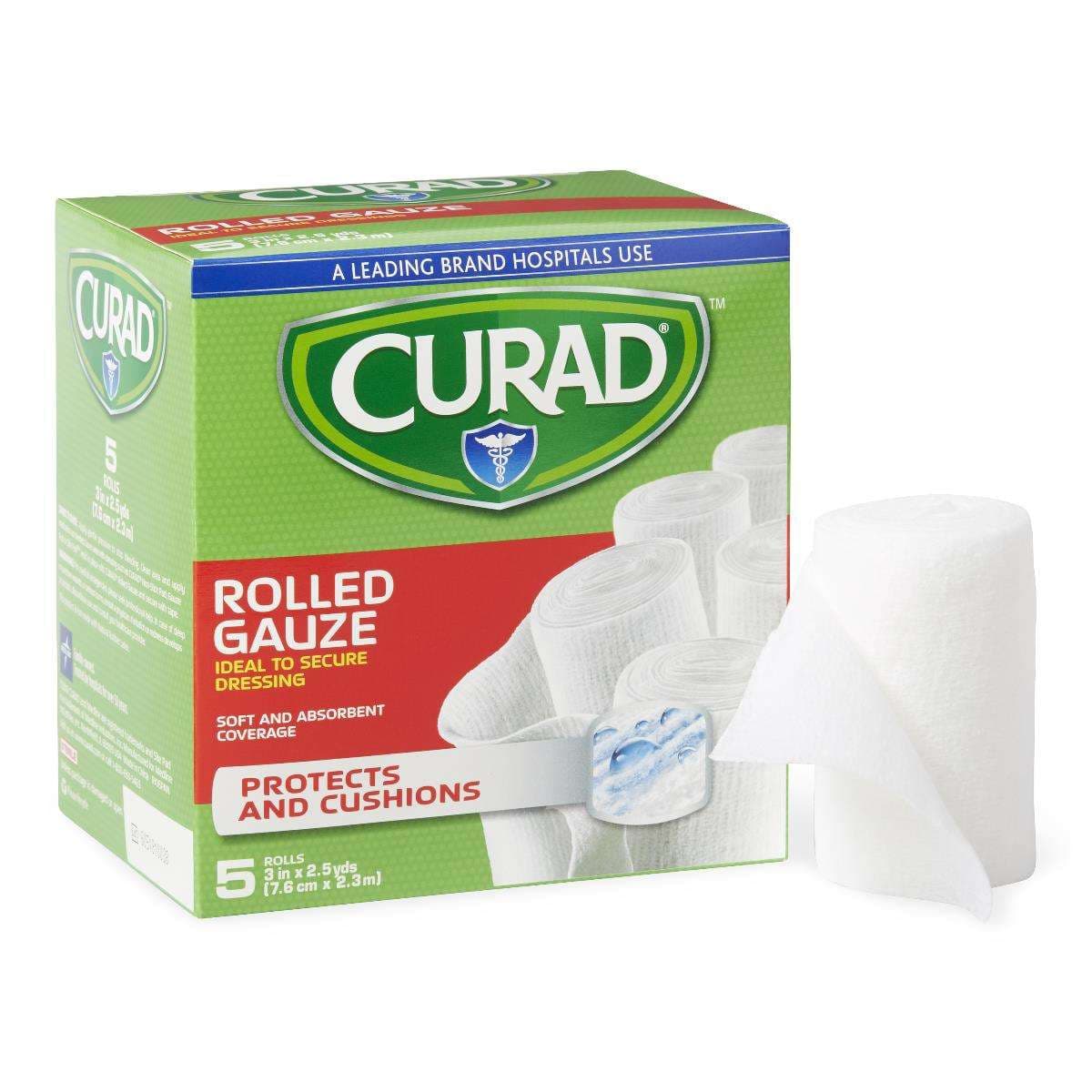 Curad Sootheplus Prosorb Rolled Gauze, 3 Inch x 2.5 Yard - Case of 120 - Image 1