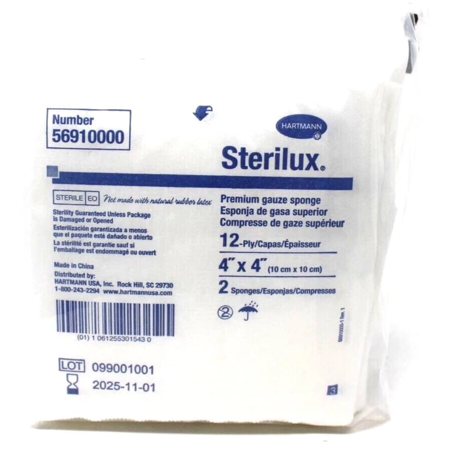 Sterilux Premium 12-Ply Gauze Sponge, Sterile, 4 x 4 Inch - Each - Image 1