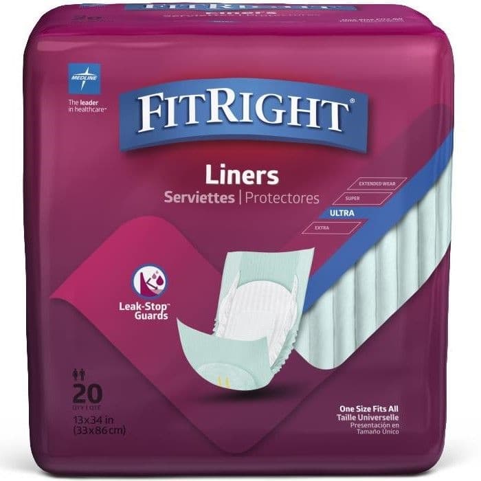 Fitright Incontinence Liners, Ultra Absorbency - Bag of 20 - Image 1