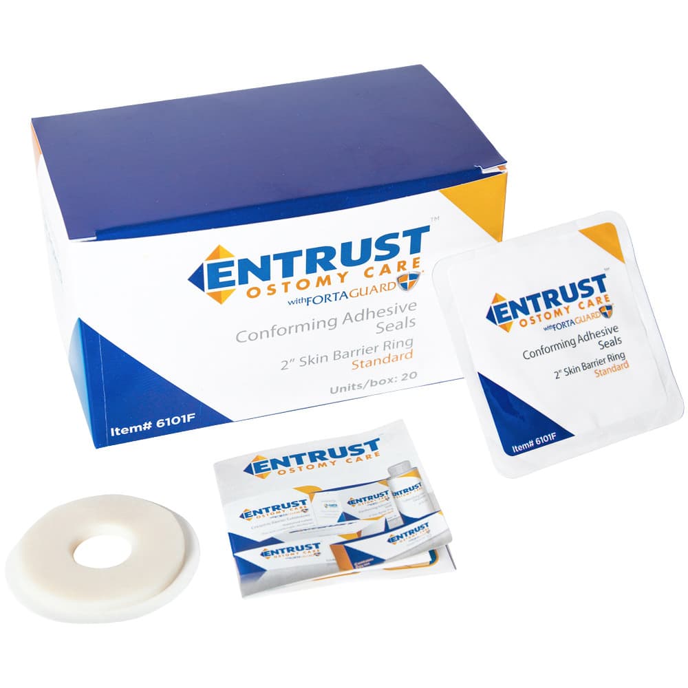 Entrust Conforming Adhesive Seal Skin Barrier Rings, 2", Thin - Box of 20 - Image 1