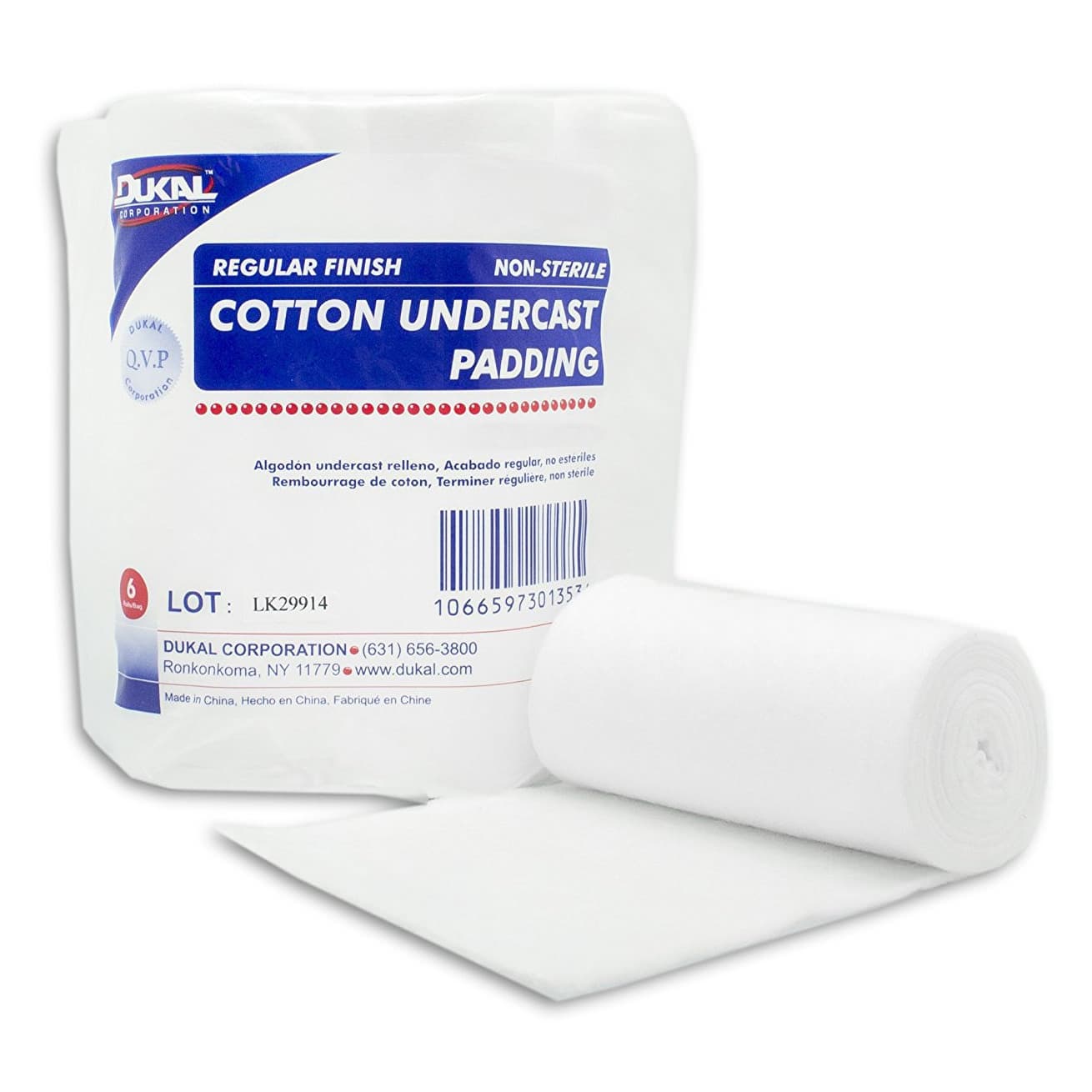 Dukal Cast Padding Undercast 6 Inch X 4 Yard Cotton NonSterile - Case of 36 - Image 1