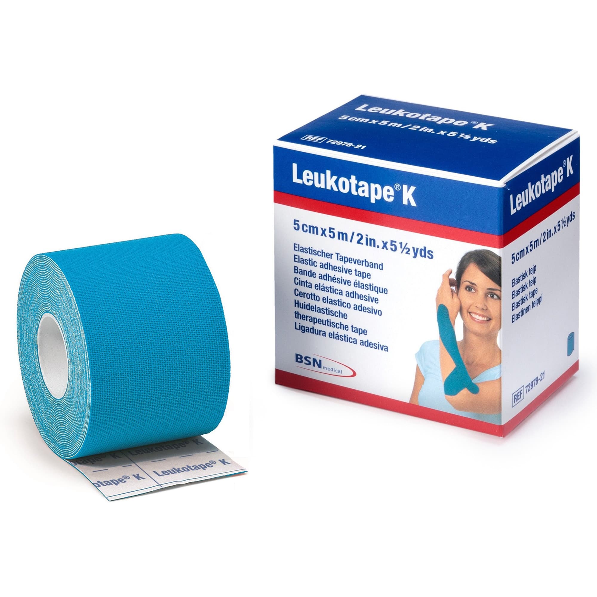 Leukotape Orthopedic Corrective Tape, 2 Inch x 5.5 Yards, Light Blue - Package of 5 - Image 1