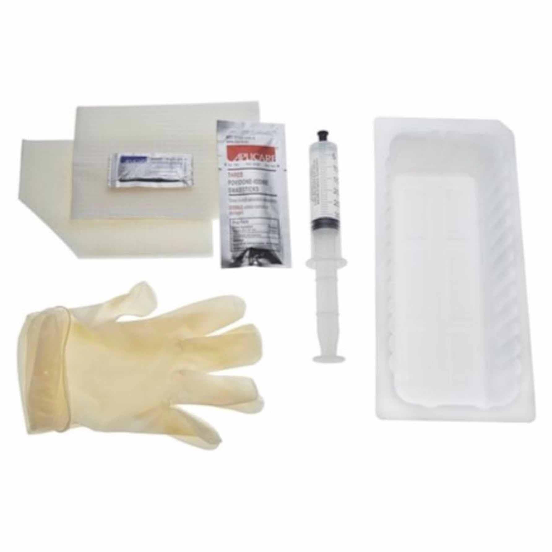 AMSure Foley Insertion Tray with Prefilled Syringe 10cc, BZK Swab sticks - Case of 20 - Image 1
