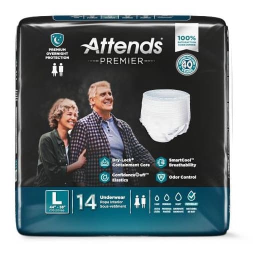 Attends Premier Unisex Underwears, Large - Package of 14 - Image 1