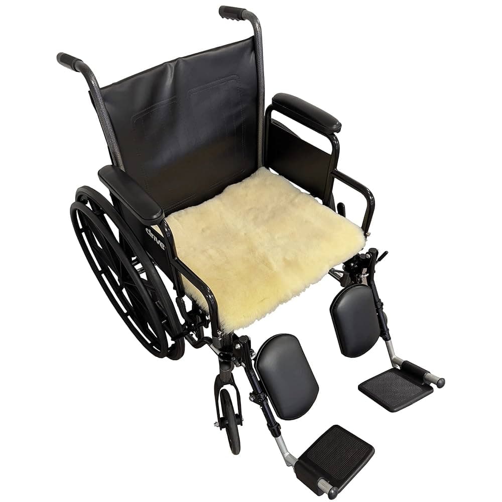 Sheepskin Ranch Sofsheep Sheepskin Wheelchair Seat Pad Standard Adult, 18" x 16" Beige