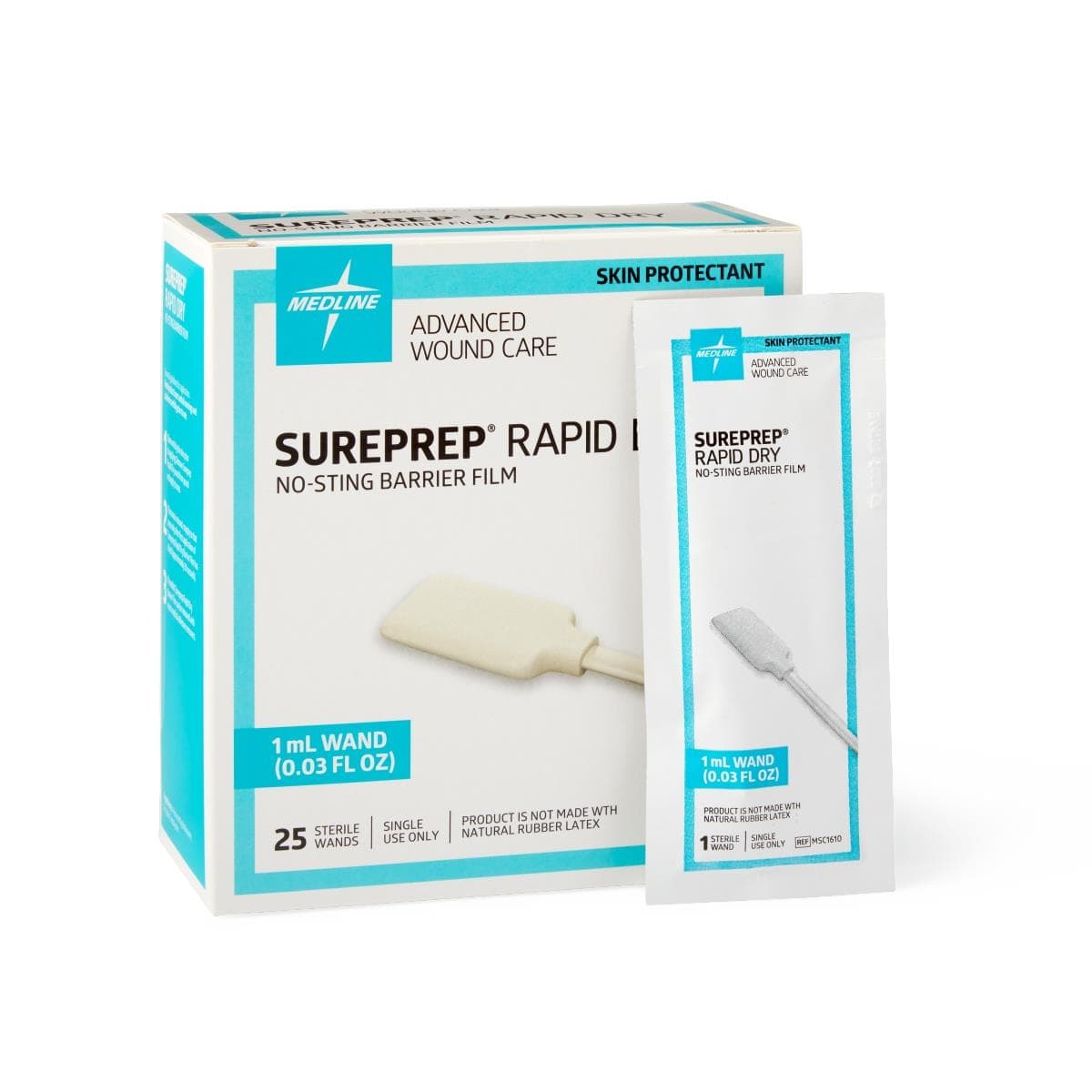 Sureprep Rapid Dry No-Sting Barrier Film Wand, 1 ML - Box of 25 - Image 1