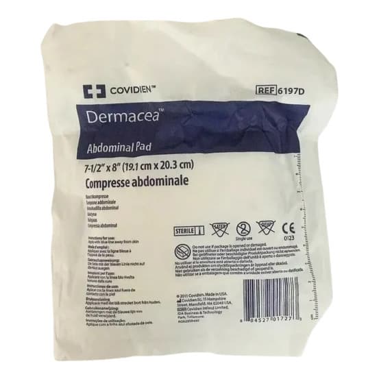 Dermacea Abdominal Pads, 7-1/2 x 8 Inch, Non-sterile - Case of 648 - Image 1