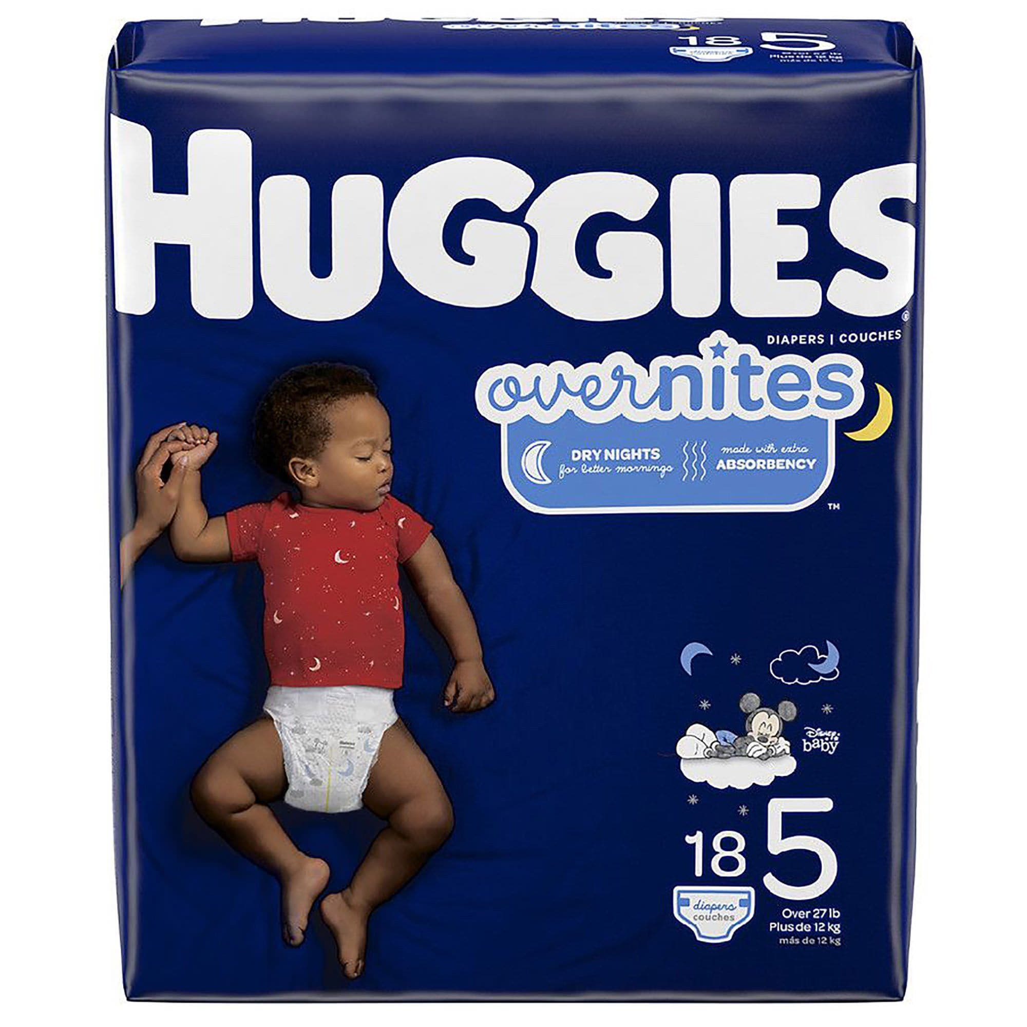 Huggies Overnites Baby Diapers, Size 5 - Case of 72 - Image 1