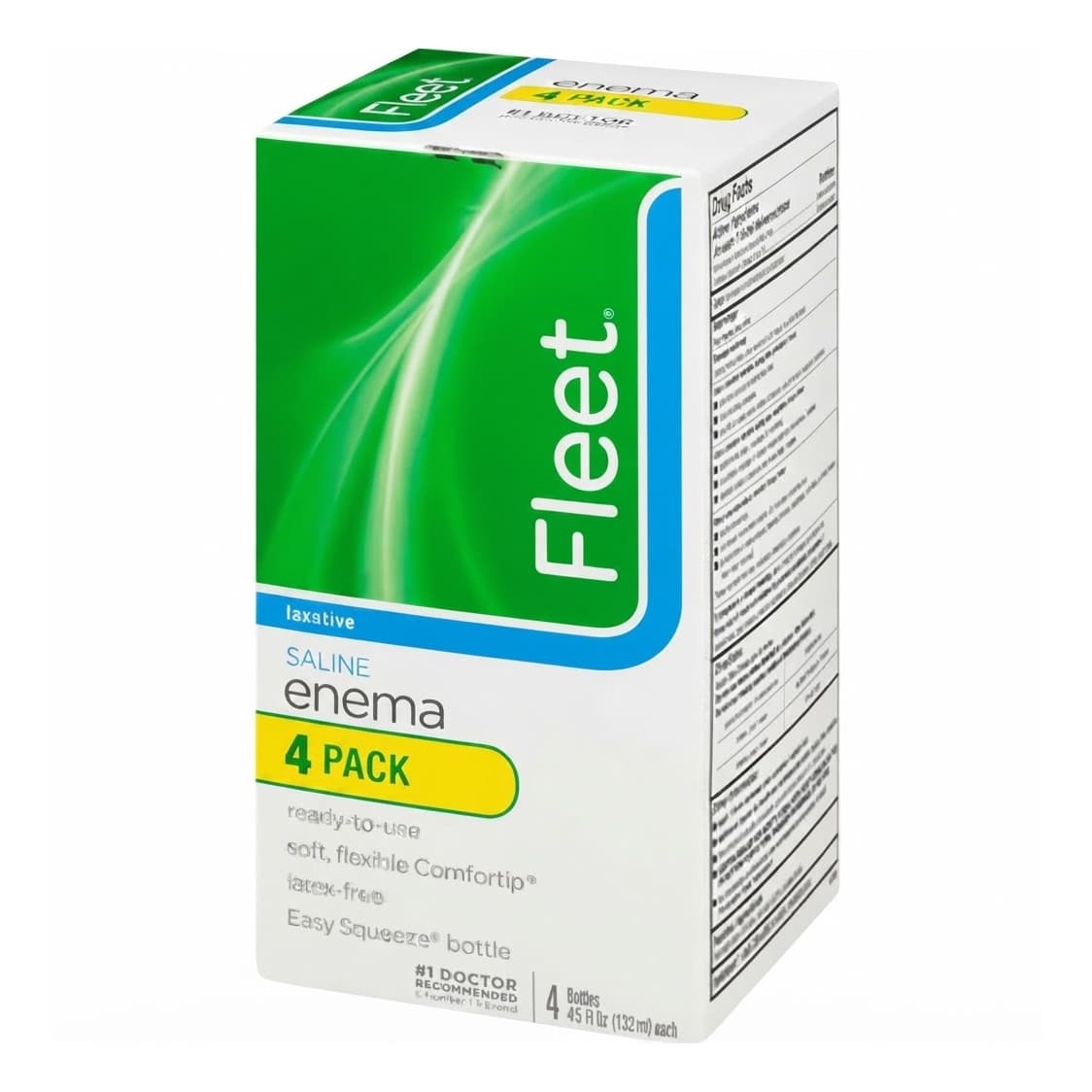 CB Fleet Ready-to-Use Enema Laxative Saline, 4-1/2 oz - Box of 4 - Image 1