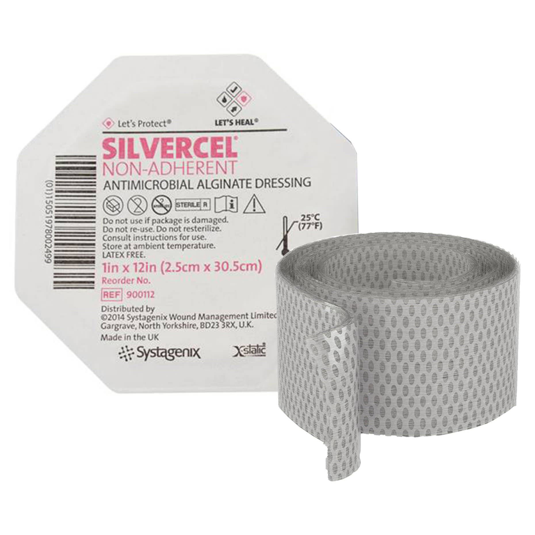 Silvercel Non Adherent Antimicrobial Alginate Dressing, 1" x 12" Rope - Box of 25 - Image 1