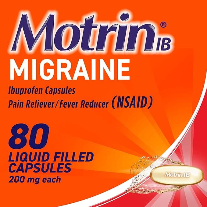 Motrin IB Migraine Liquid Filled Caps, 200 mg - Pack of 80 - Image 2