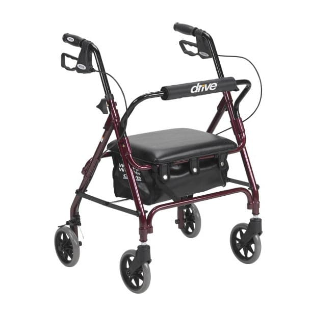 Drive Aluminum Junior Padded Seat Rollator, 6" Casters - Image 2