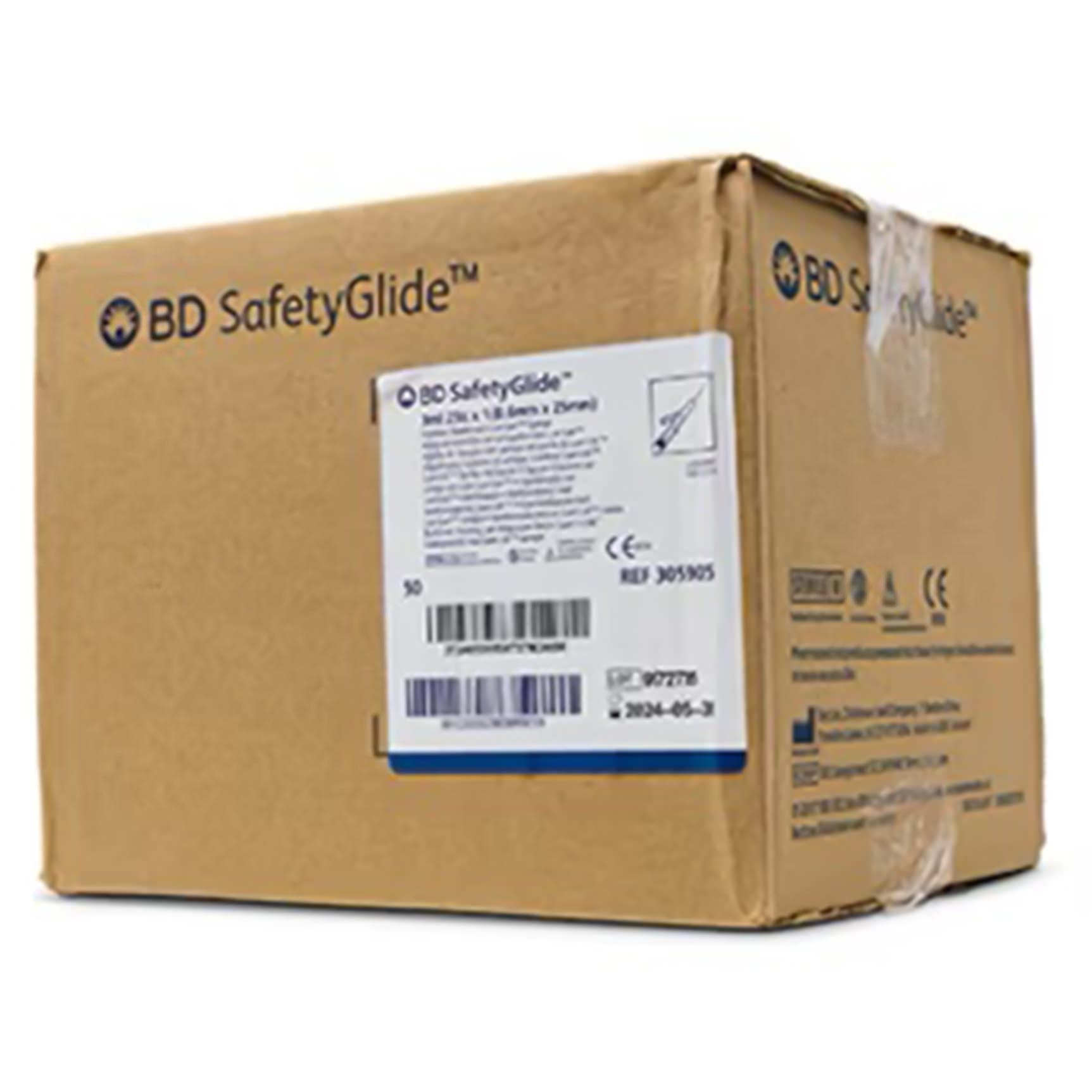 BD SafetyGlide Safety Hypodermic Syringe with Needle, 23G x 1" 3mL Volume - Each - Image 1