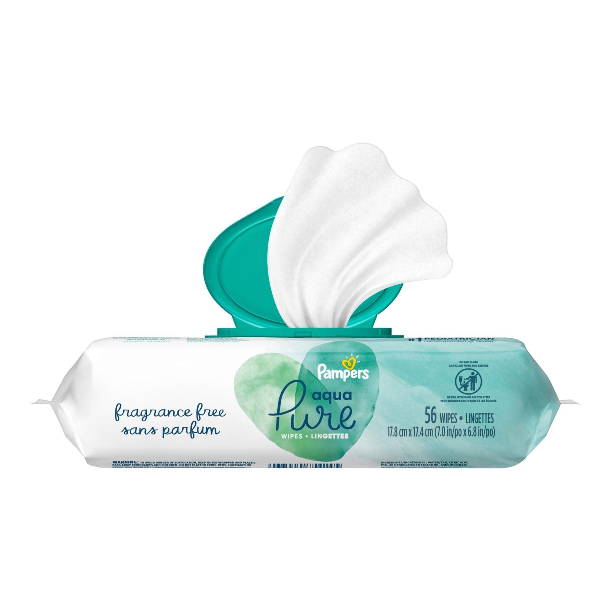 Pampers Aqua Pure Baby Wipe, Soft Pack, Unscented