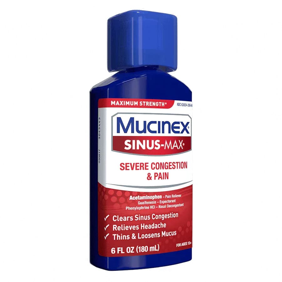 Mucinex Sinus-Max Max Strength Severe Congestion & Pain Liquid, 650 mg, 6 oz - Each - Image 4