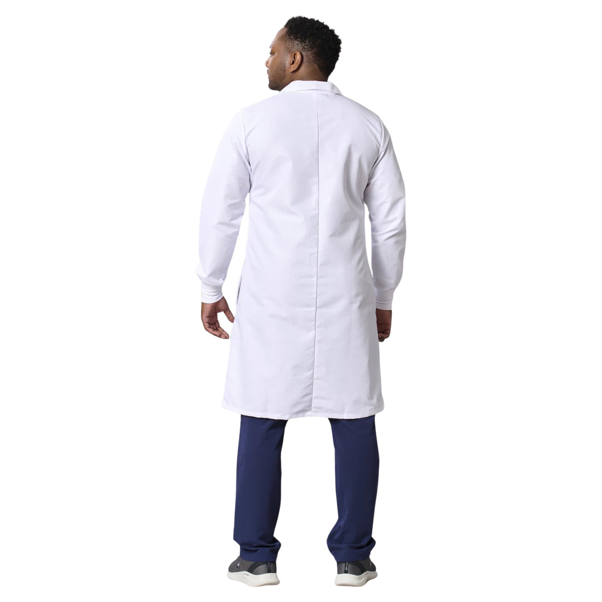 Medline Propel Unisex 4-Pocket Full-Length Lab Coat with Knit Cuff and Snap Button - Image 2