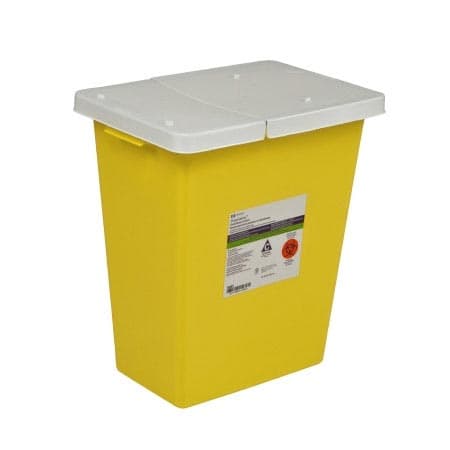 Monoject Trace Chemotherapy Container with Hinged Lid, 12 Gallon - Case of 10 - Image 1