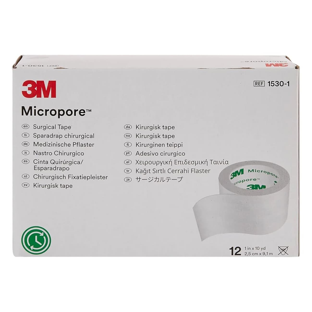 3M Micropore Waterproof Skin Friendly Surgical Tape, 1 Inch x 10 Yards, White - Case of 120 - Image 2