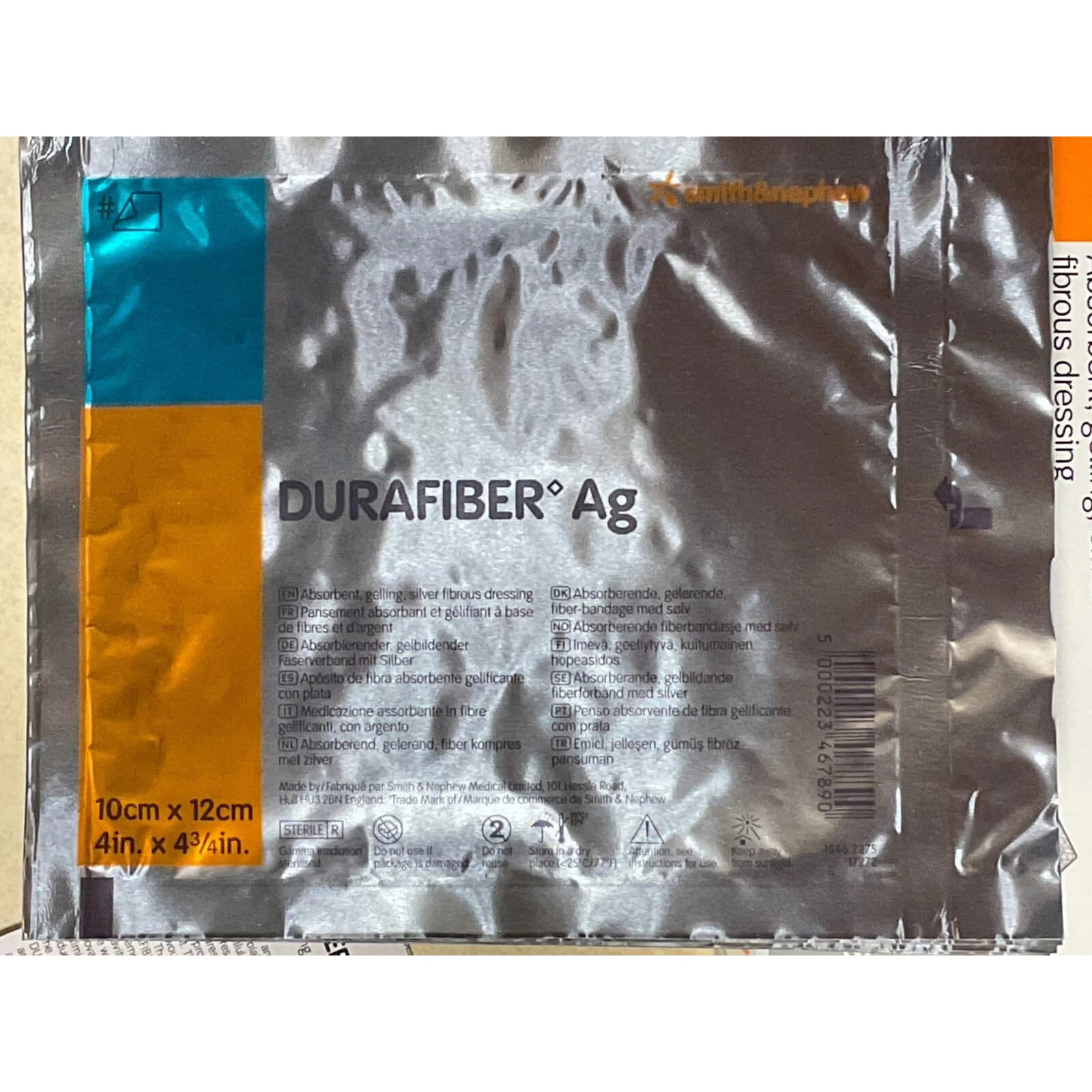 Durafiber Ag Gelling Fiber Dressing, 4 x 4-3/4 Inch - Each - Image 1