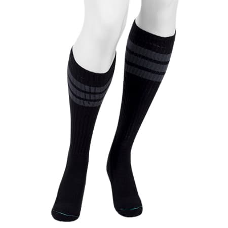 Juzo Power Comfort Knee-High Compression Socks 20-30mmHg, Standard, Retro Black, Medium - Pair - Image 1