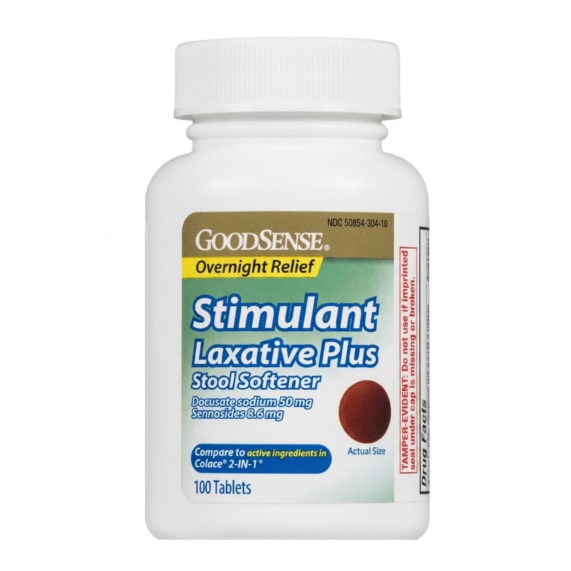 GoodSense Stimulant Laxative + Stool Softner Overnight Relief Tabs, 100 Count - Each