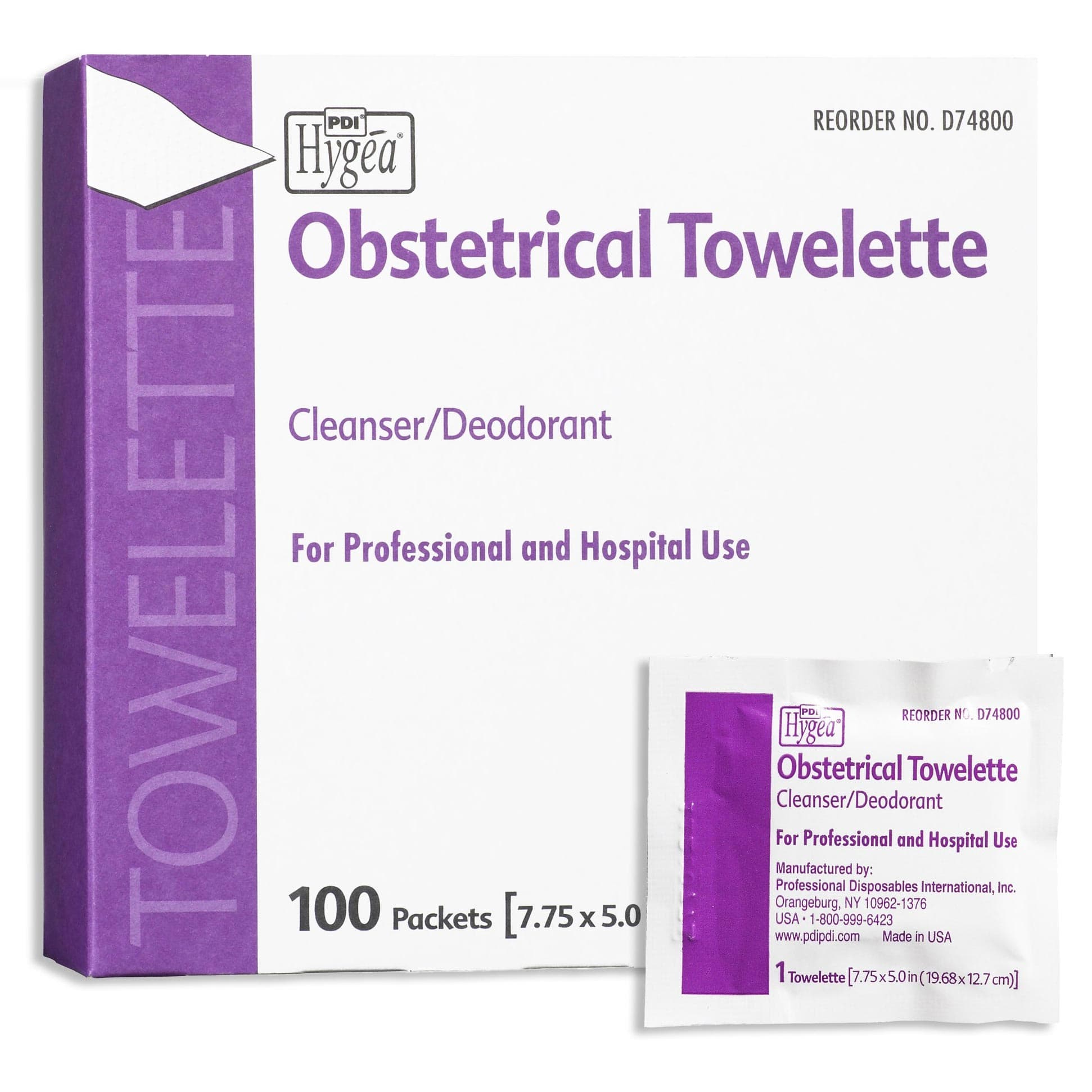 Hygea Obstetrical Towelette Cleanser and Deodorant - Case of 1000 - Image 1