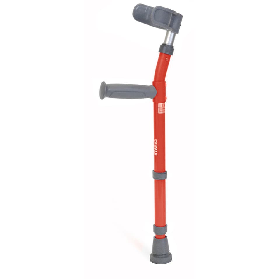Walk Easy toddler forearm crutches with half cuff (Pair) - Red - Image 1