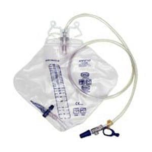 AMSure Urinary Drain Bag with Double Hook Hanger - Case of 20 - Image 1