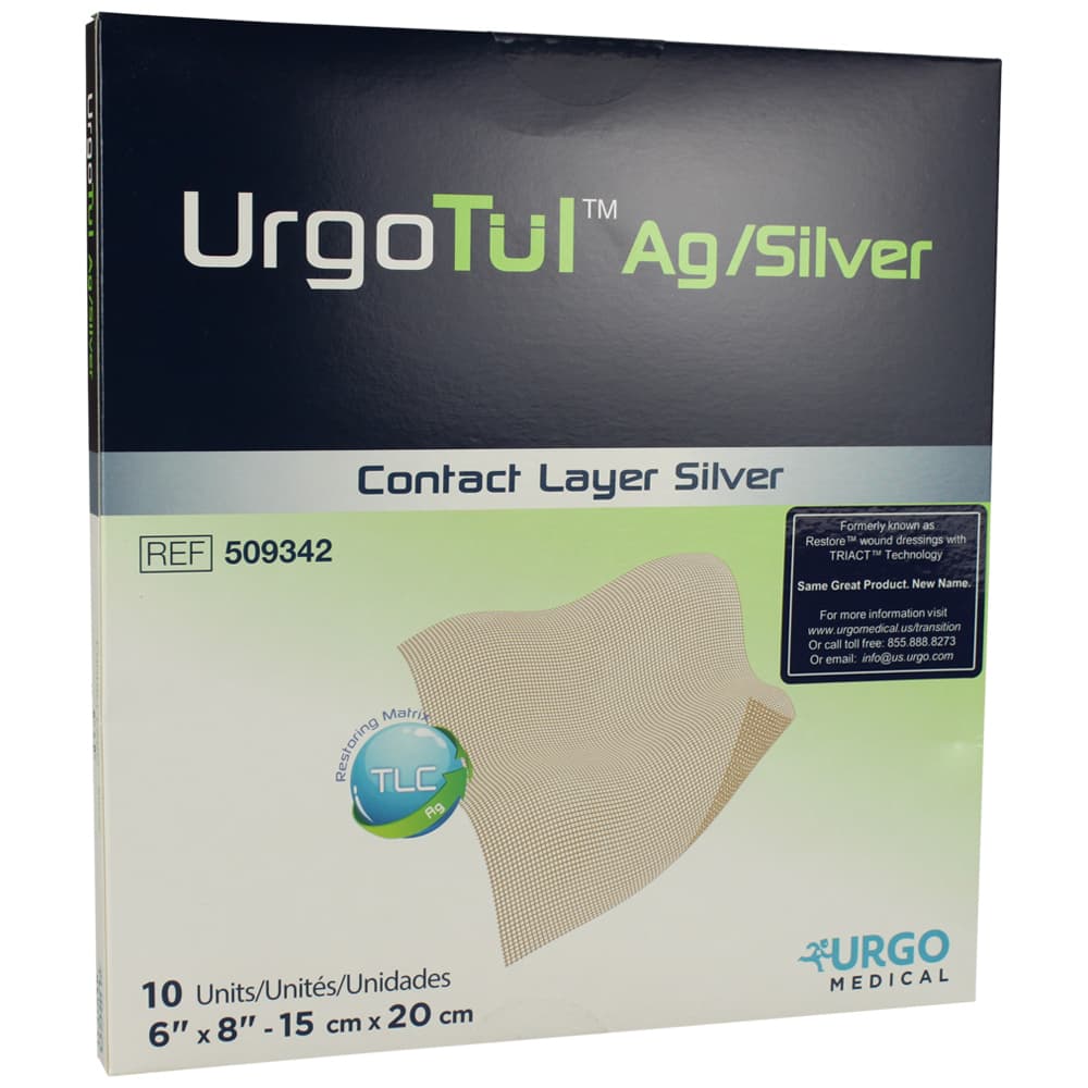 UrgoTul AG Contact Layer Dressing, 6 x 8 Inch - Box of 10 - Image 1