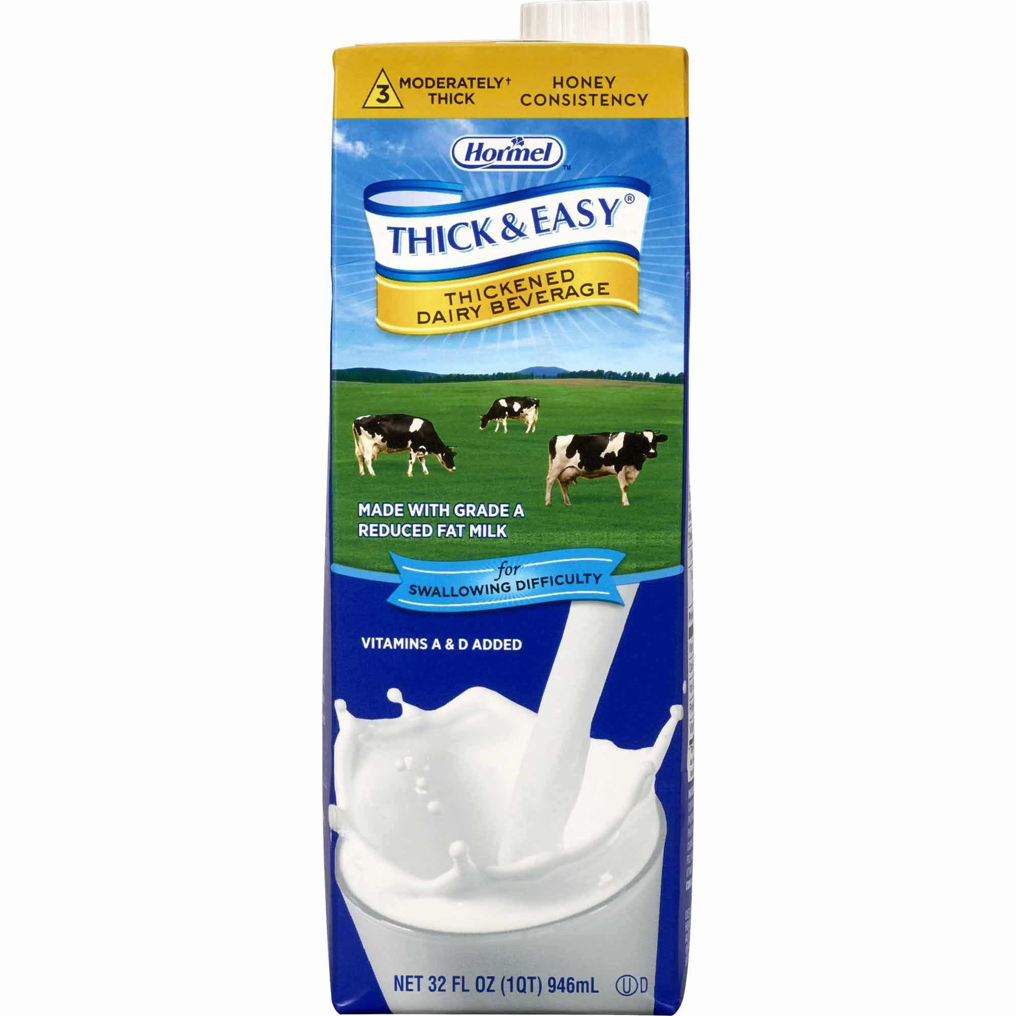 Thick and Easy Dairy Honey Consistency Thickened Beverage, Milk, 32 oz - Case of 8 - Image 1
