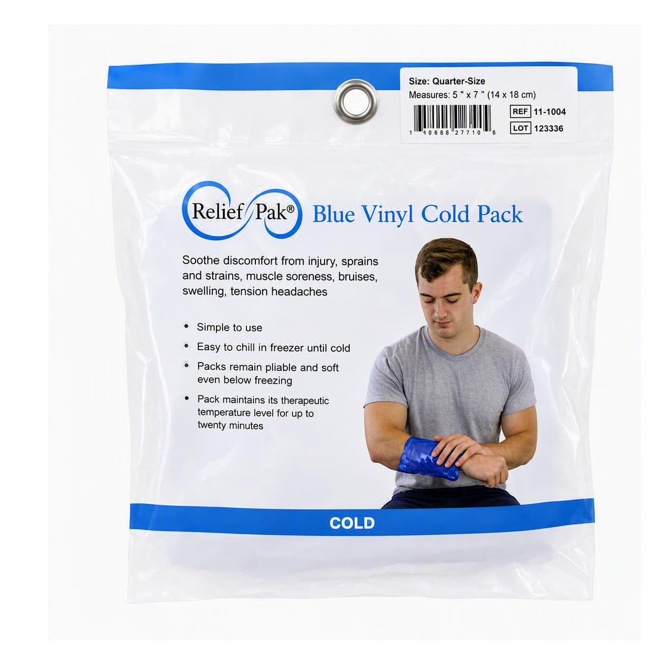 Relief Pak ColdSpot Blue Vinyl Pack, Quarter Size, 5 x 7 Inch - Image 1