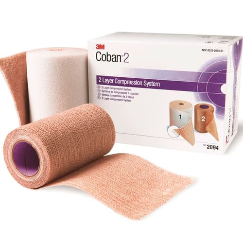 3M Coban 2 Layer Compression Bandage, 4" x 2-9/10 Yard, 4" x 5-1/10 Yard - Box of 1 - Image 1