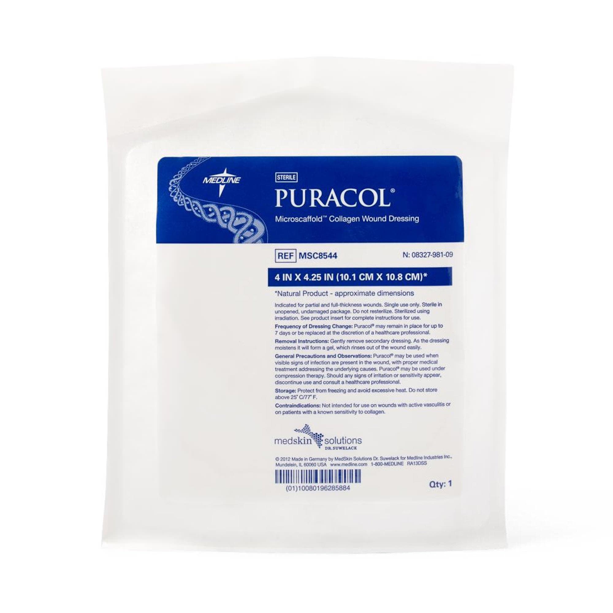 Puracol Collagen Wound Dressing, Sterile, 4 x 4.25 - Each - Image 1