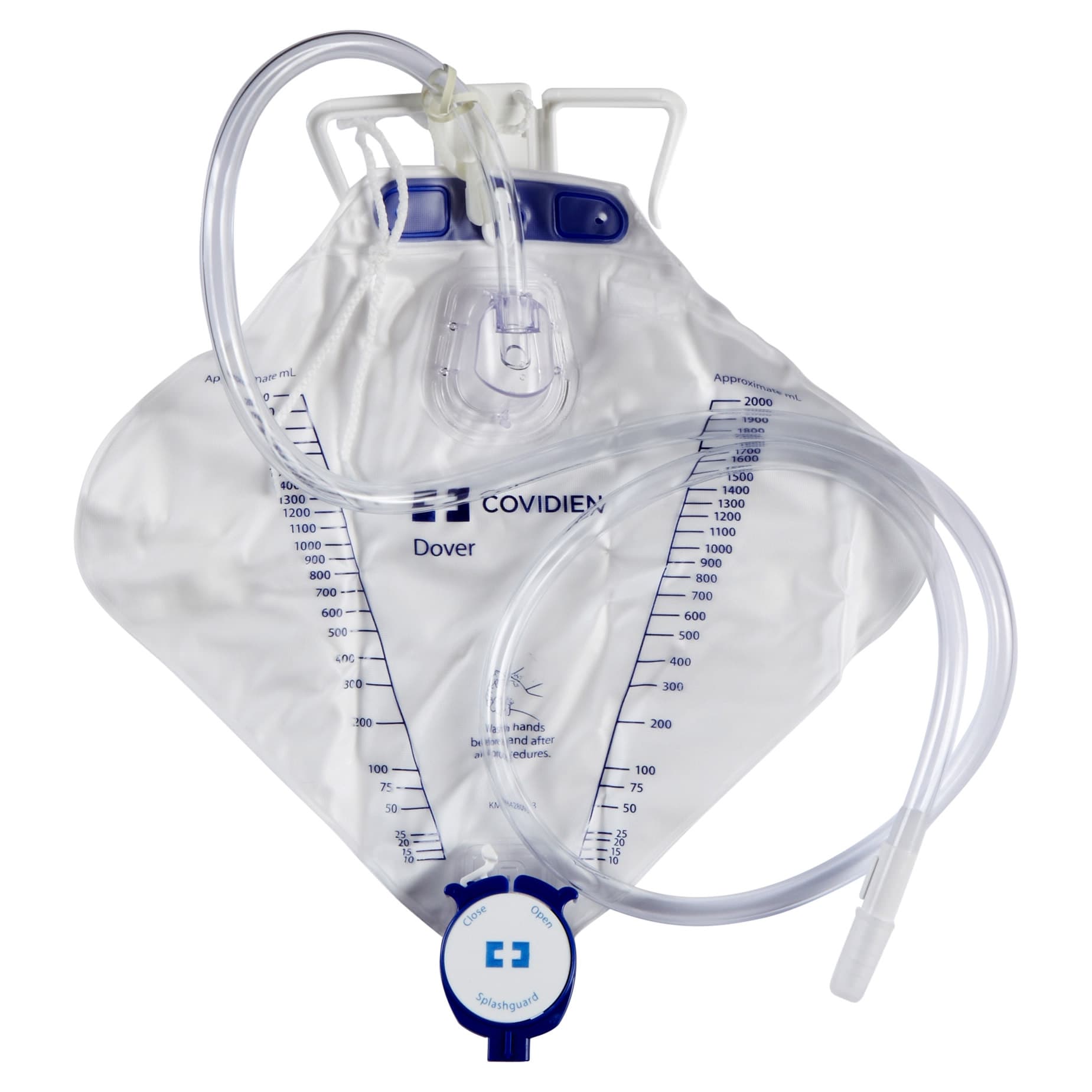 Dover Anti-Reflux Barrier Urinary Drainage Bag, 2000 mL - Each - Image 1