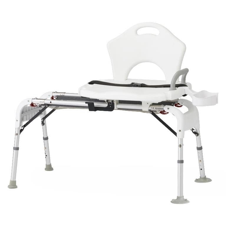 Medline Transfer Bench with Backrest & Slide Seat