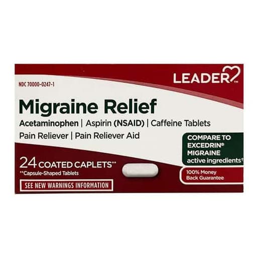 Leader Migraine Relief Coated Caplets - Pack of 24