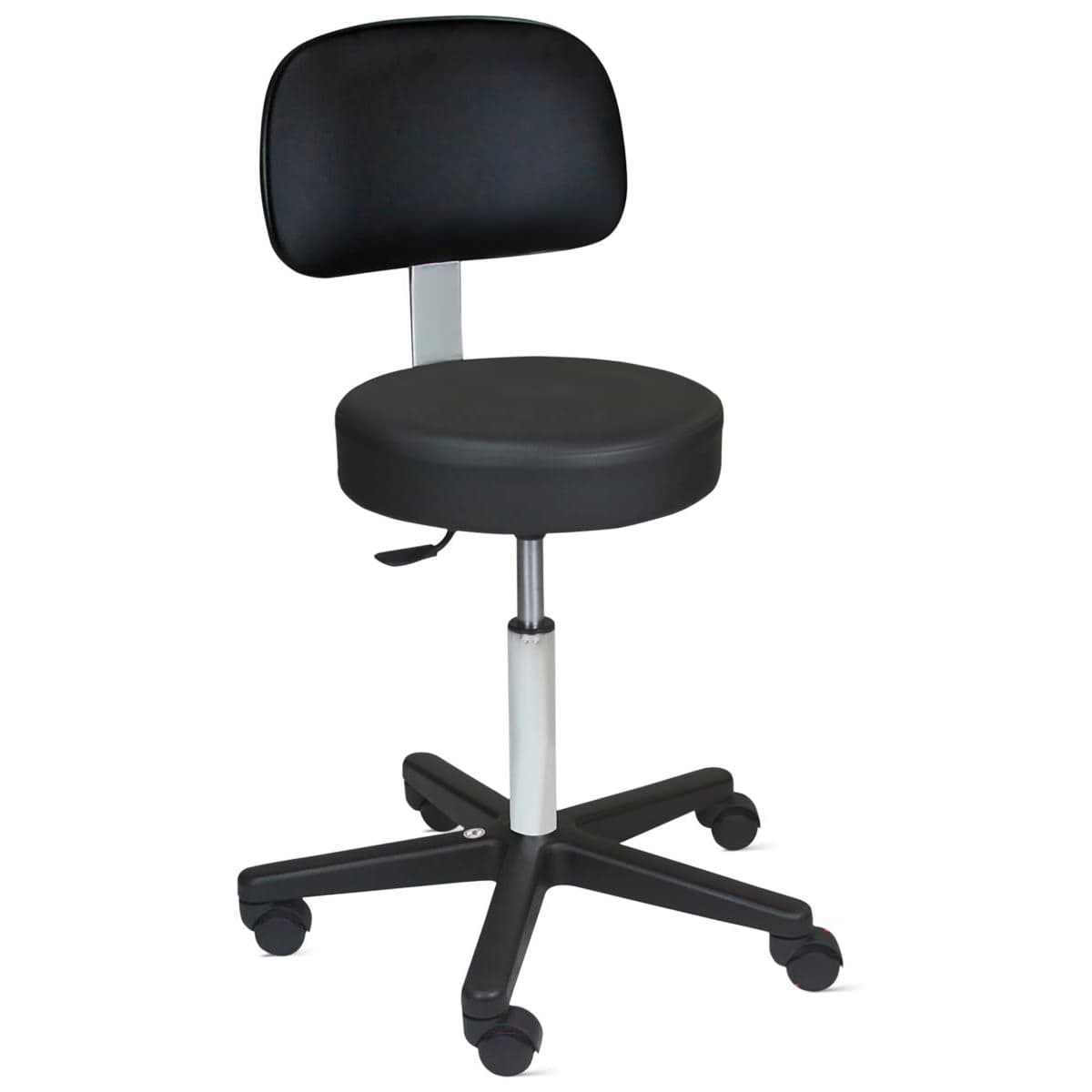 Medline Economy Pneumatic 5‑Leg Exam Stool with Backrest - Image 1